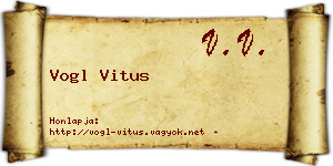 Vogl Vitus névjegykártya